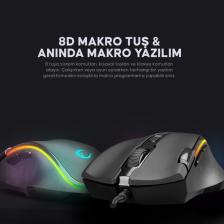 Rampage SMX-G72 GREEDY 8 Tuşlu Double Click Real RGB Ledli Makrolu 7200dpi Gaming Oyuncu Mouse