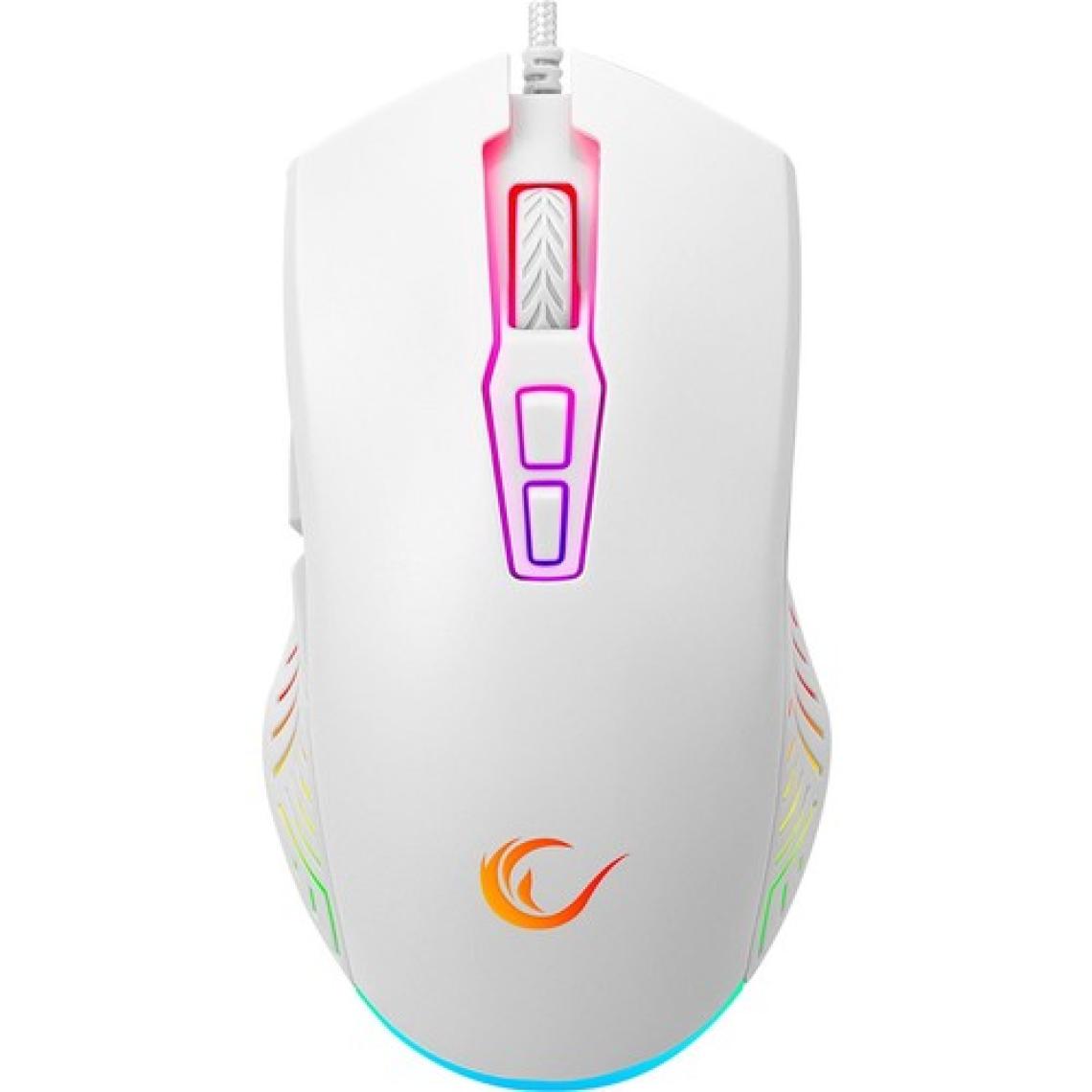 Rampage Spear SMX-G68 Beyaz RGB Makrolu Ergonomik Optik Kablolu Oyuncu Mouse