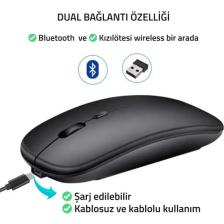 Upway Kablosuz 100MAH Şarjlı Pilli 2.4 Ghz Sessiz Bluetooth Mouse