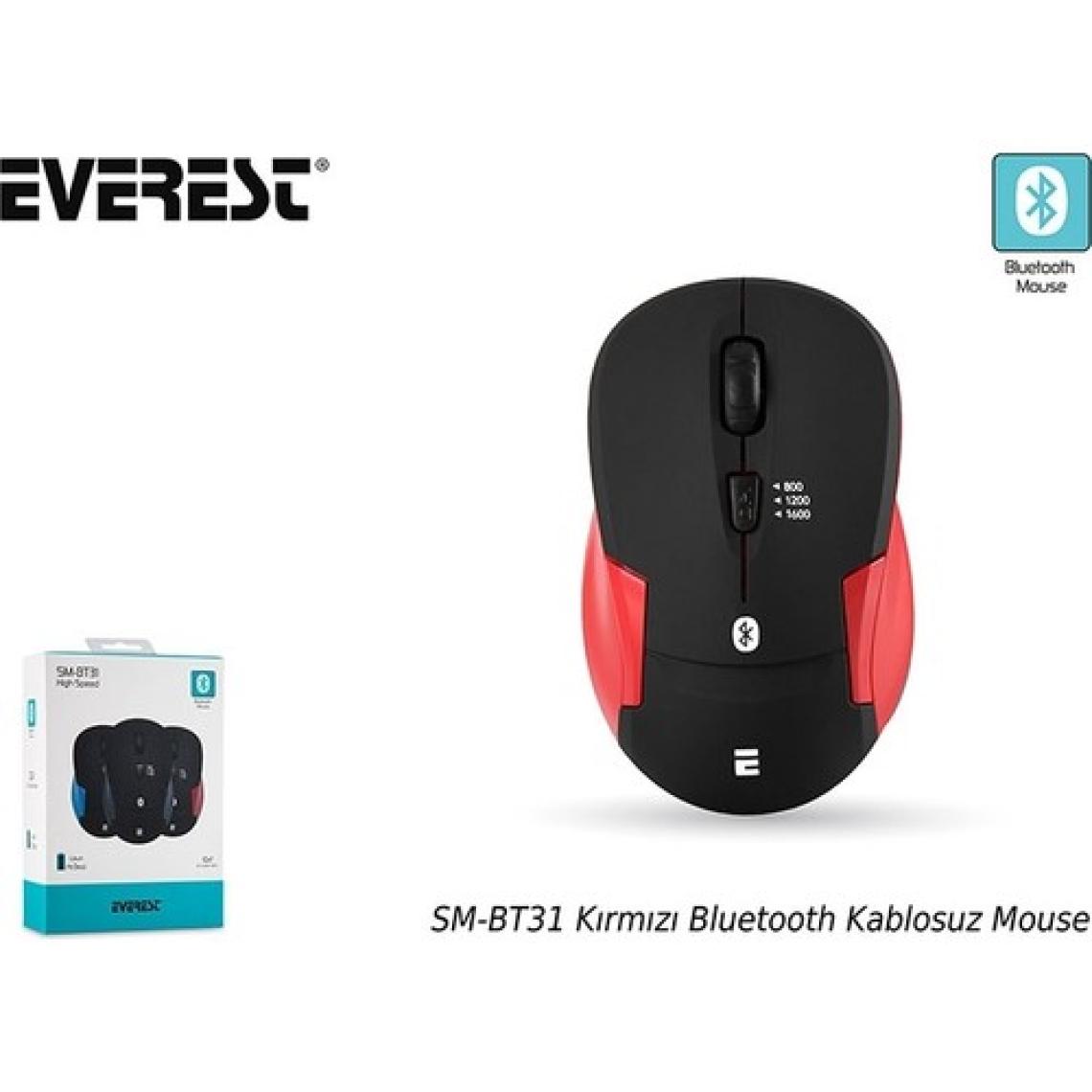 Everest SM-BT31 Kırmızı Bluetooth Optik Mouse