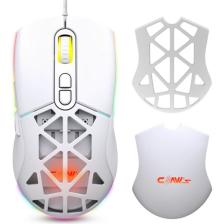 Claw's Nexus X1 12800 Dpi Wide RGB Özel ABS Doku, Claw's Reflex Örgü Kablolu & Değiştirilebilir Kapaklı Gaming Mouse - Beyaz