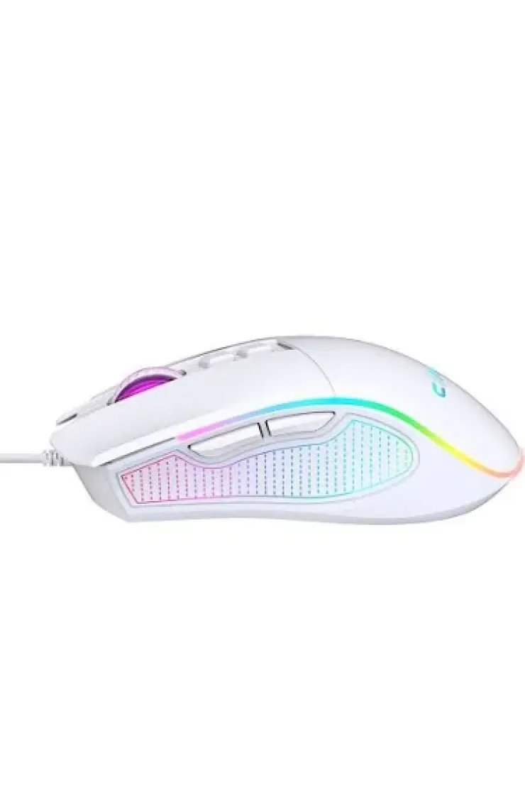 Claw's Crossfire V1 12800 Dpi Full Wide RGB Özel ABS Doku & Claw's Reflex Örgü Kablolu Gaming Mouse - Beyaz