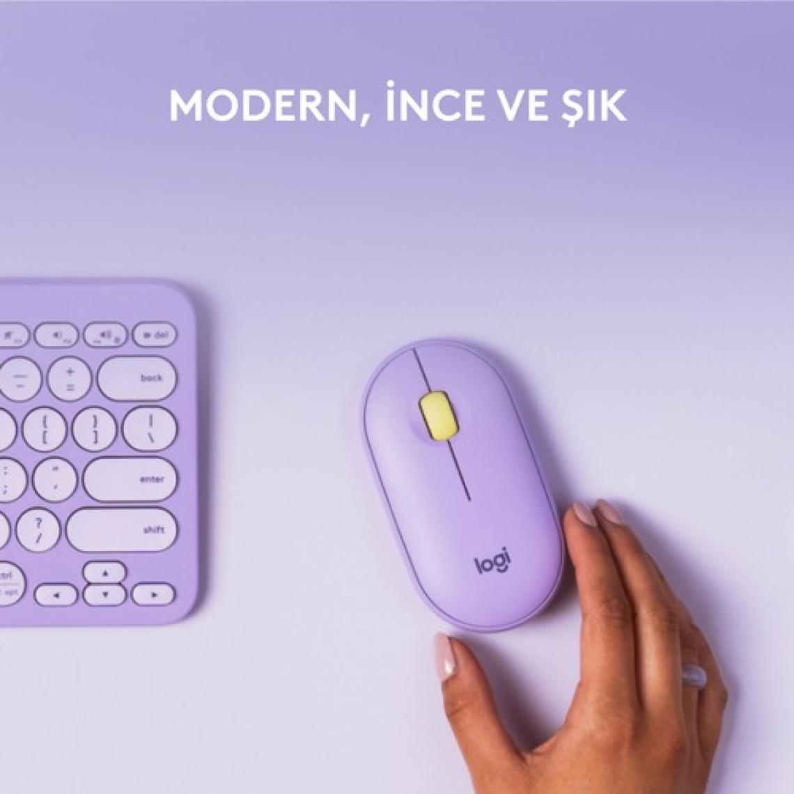 Logitech Pebble M350 910-006752 Bluetooth Optik Mouse Lila