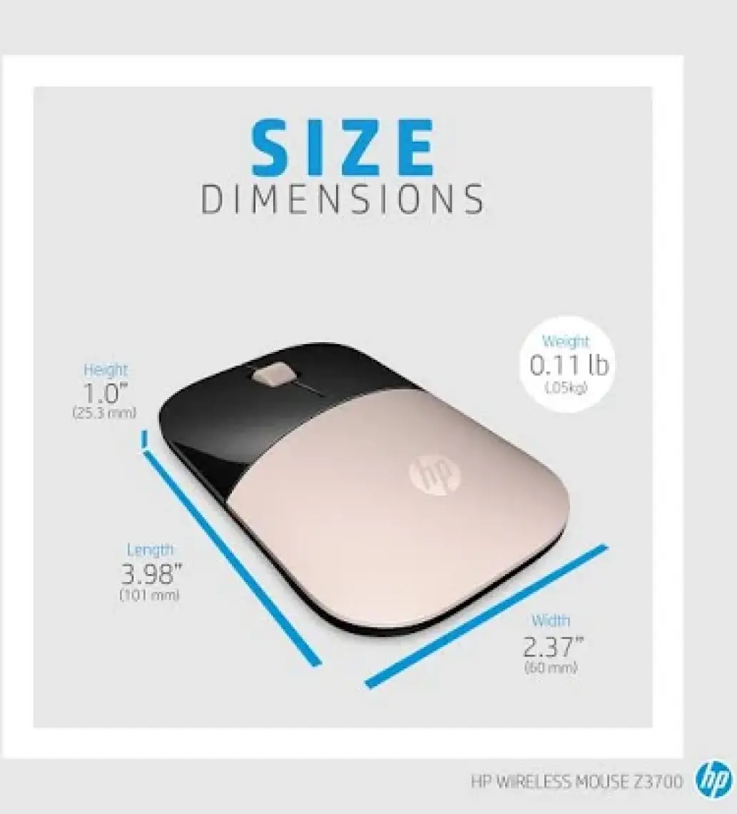 HP Z3700 Kablosuz İnce & Hafif Mouse -  Mavi