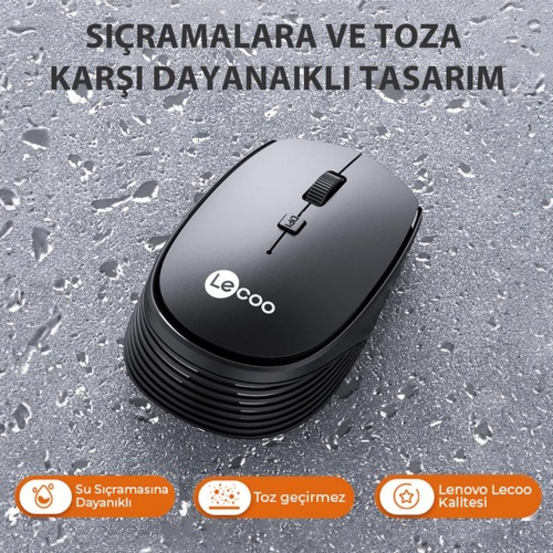 Lecoo WS202 Kablosuz 1200DPI 4 Tuşlu Optik Mouse Beyaz