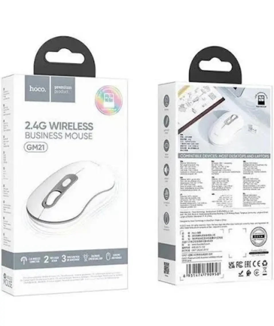 Hoco GM21 Platinium 1600DPI 2.4g Bluetooth Kablosuz Optik Mouse