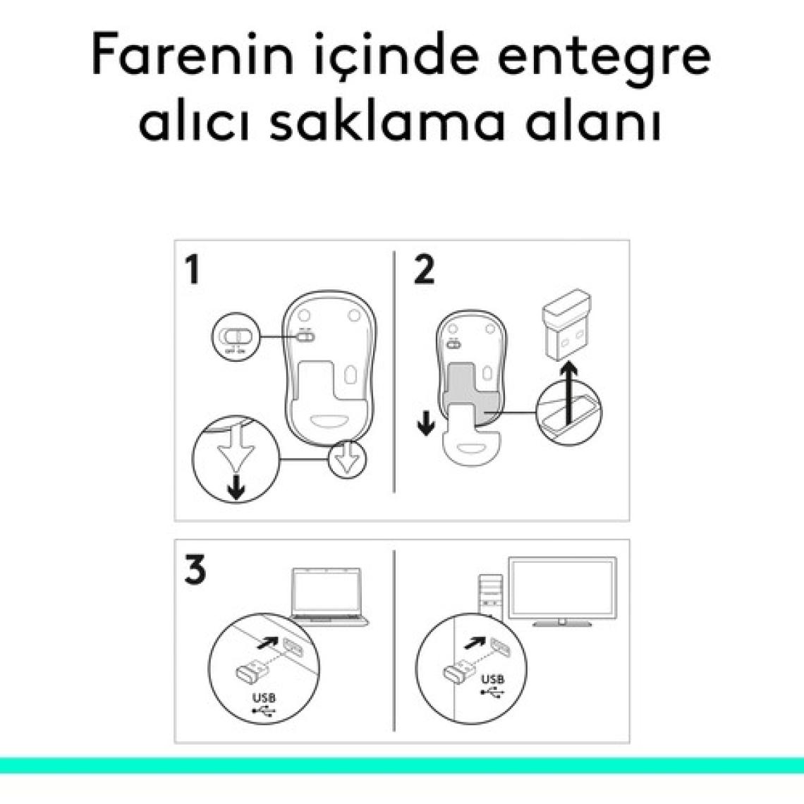 Logitech M185 USB Alıcılı Kompakt Kablosuz Mouse - Kırmızı