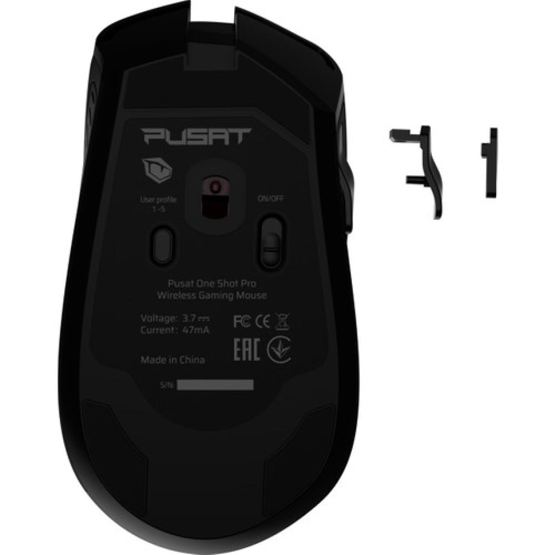 Pusat One Shot Pro 16000 DPI Yüksek Performans Şarjlı 8 Tuşlu Kablosuz RGB Oyuncu Mouse - Siyah
