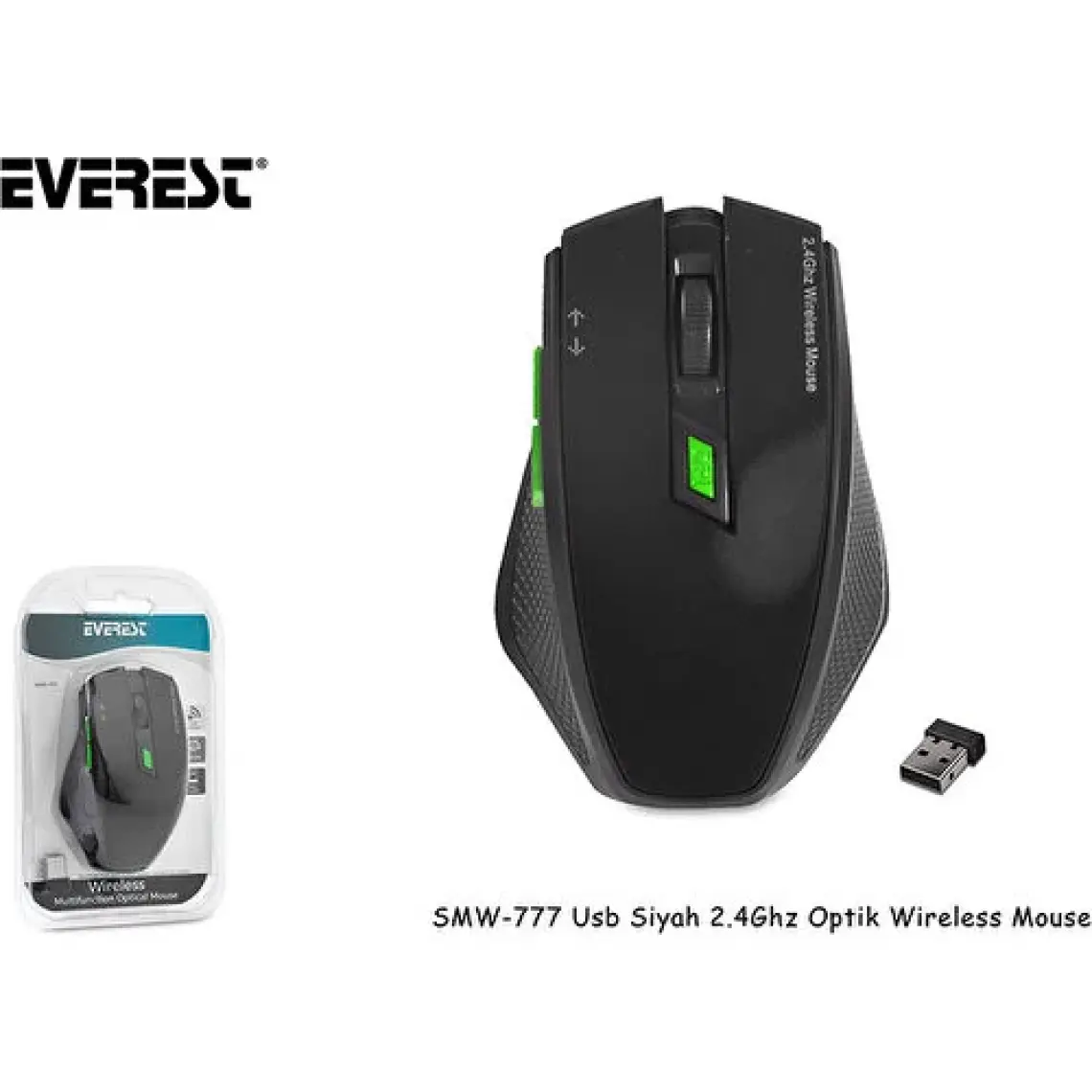 Everest SMW-777-S Wireless Optik Mouse Siyah