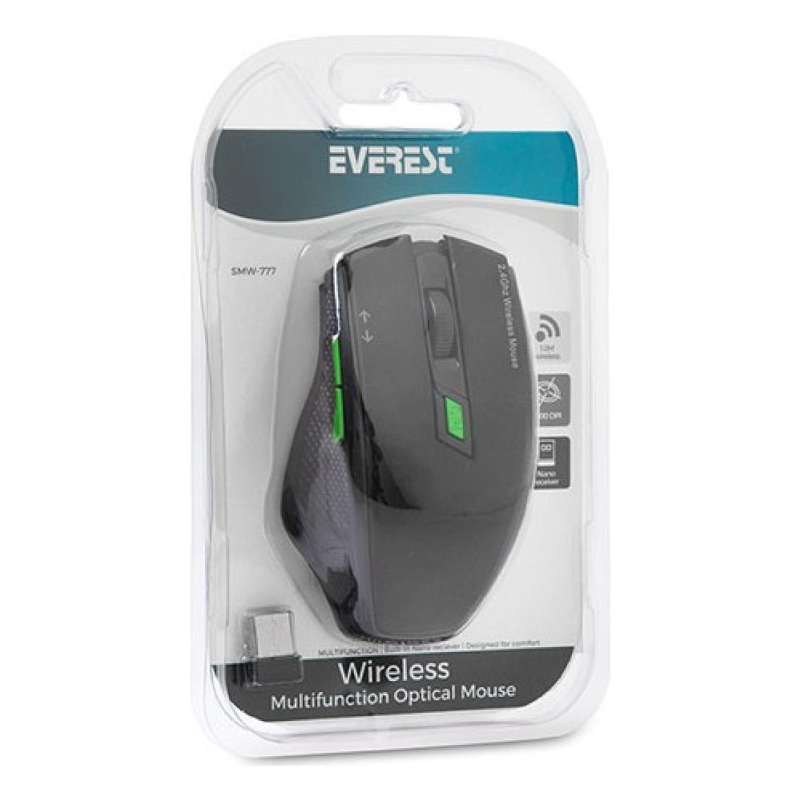 Everest SMW-777-S Wireless Optik Mouse Siyah