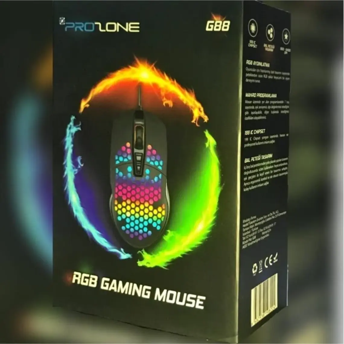 Prozone G88 Rgb Gaming Mouse Hexogen Turkuaz