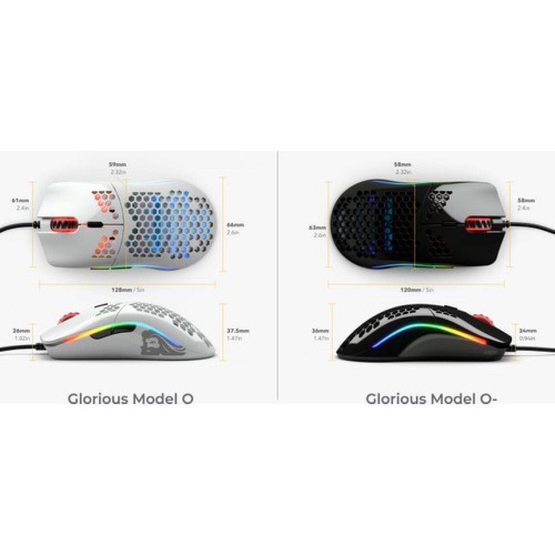Glorious Model O Minus GOM-GBLACK Parlak Siyah RGB Optik Kablolu Oyuncu Mouse