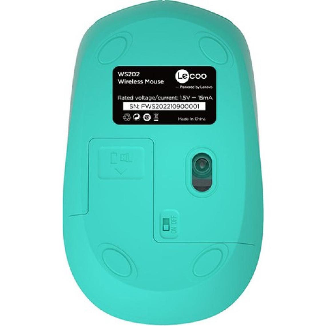 Lenovo Lecoo WS202 Optik Kablosuz Turkuaz Mouse