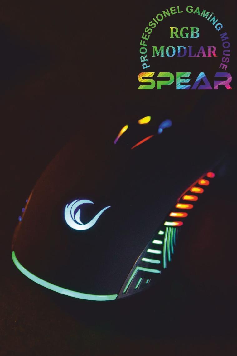 Rampage SMX-G68 Spear Makrolu 7200DPI RGB Ledli Gaming Oyuncu Mouse - Siyah