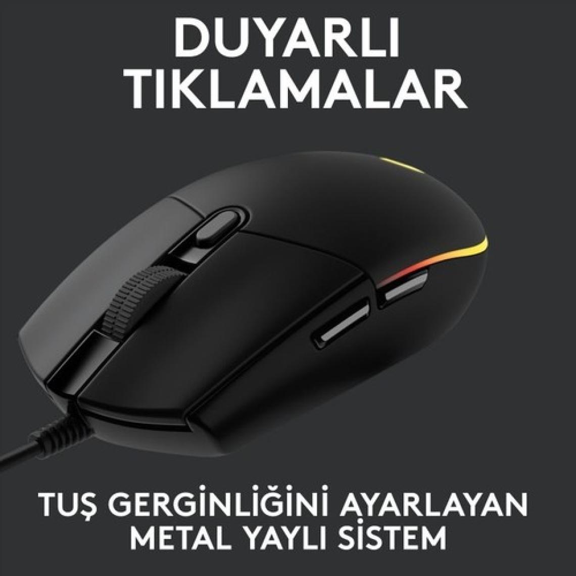 Logitech G102 Lightsync Kablolu Optik Oyuncu Mouse Siyah