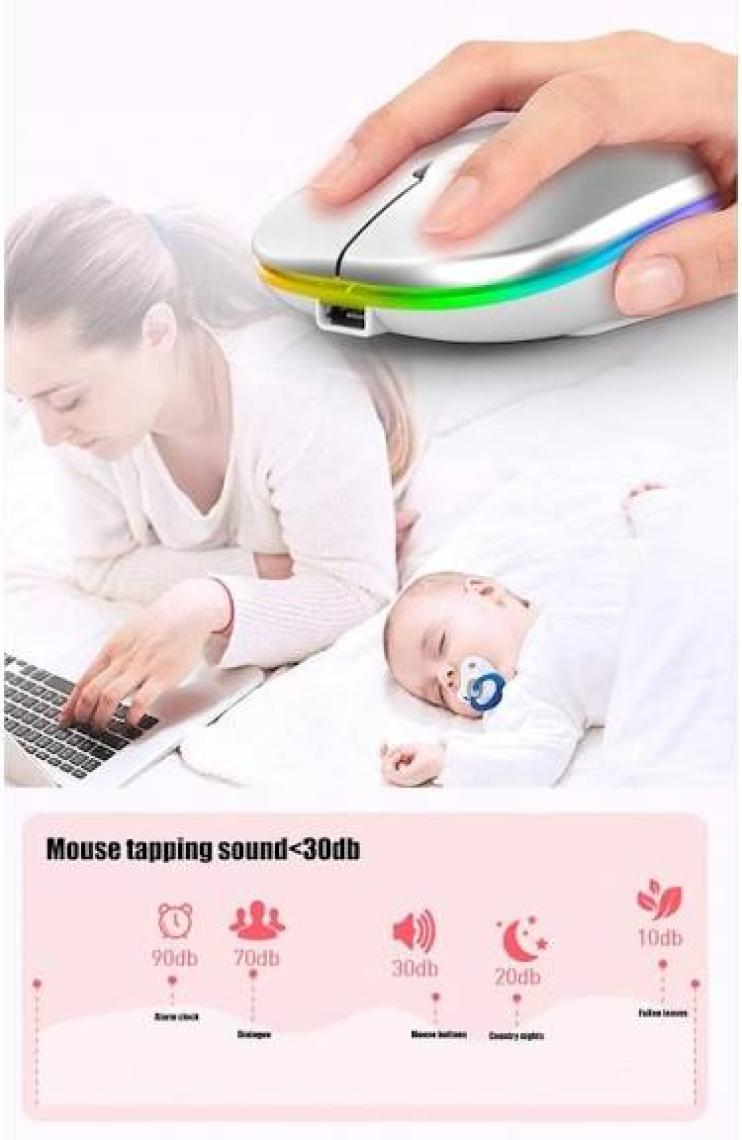 Apera BN28 Kablosuz Wireless Mouse Sessiz Tık Rgb Aydınlatmalı Şarj Edilebilir