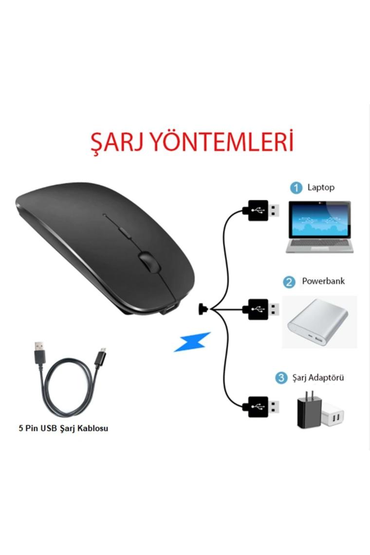 Triline Bluetooth Şarjlı 2.4ghz Kablosuz Mouse Sessiz Tıklama
