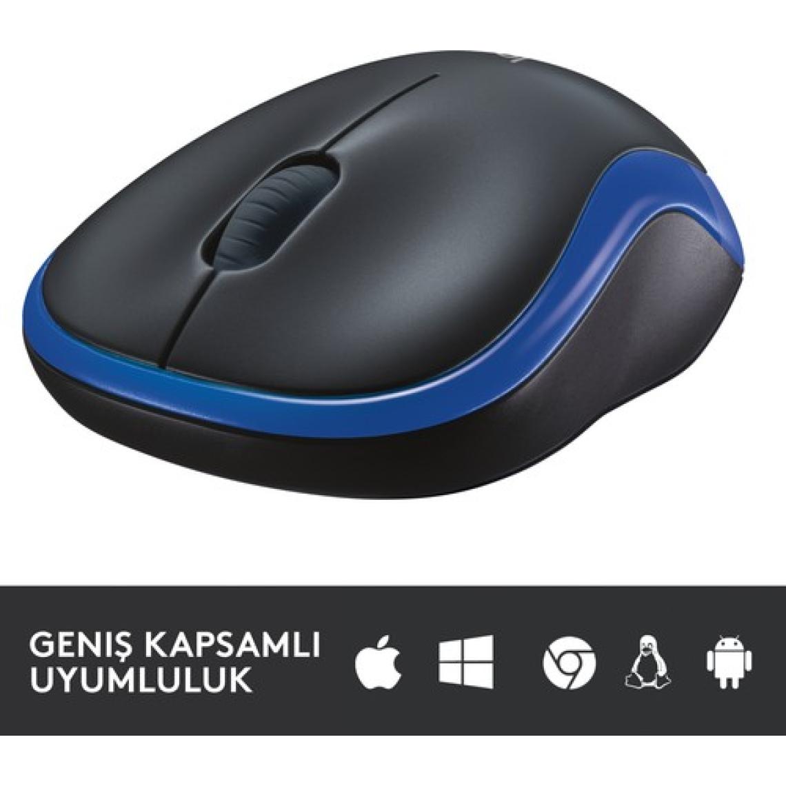 Logitech M185 Mavi 910-002236 Wireless Optik Mouse