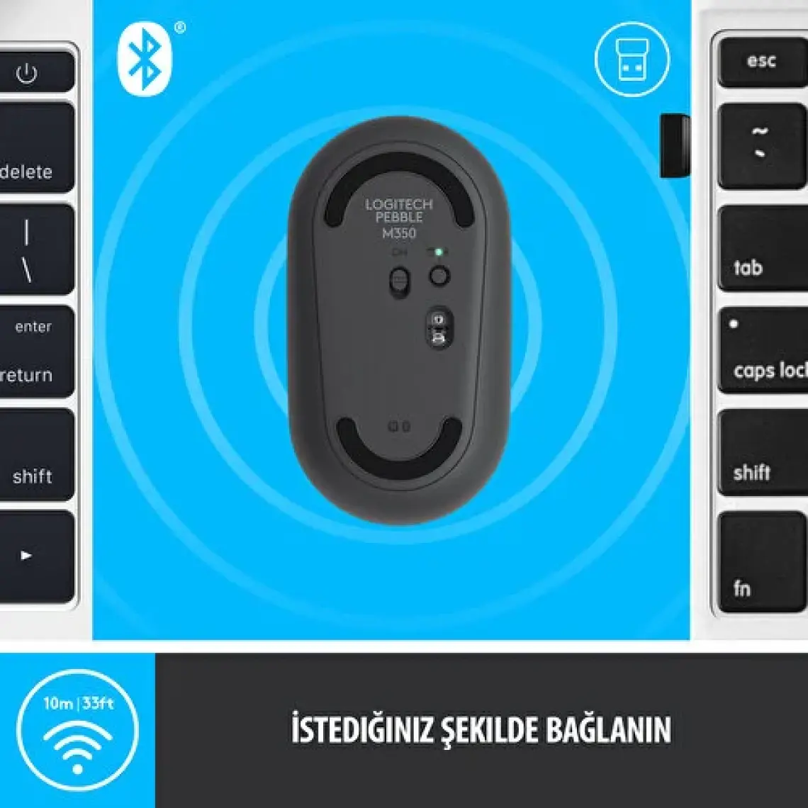 Logitech Pebble M350 910-005718 Bluetooth Optik Mouse Siyah