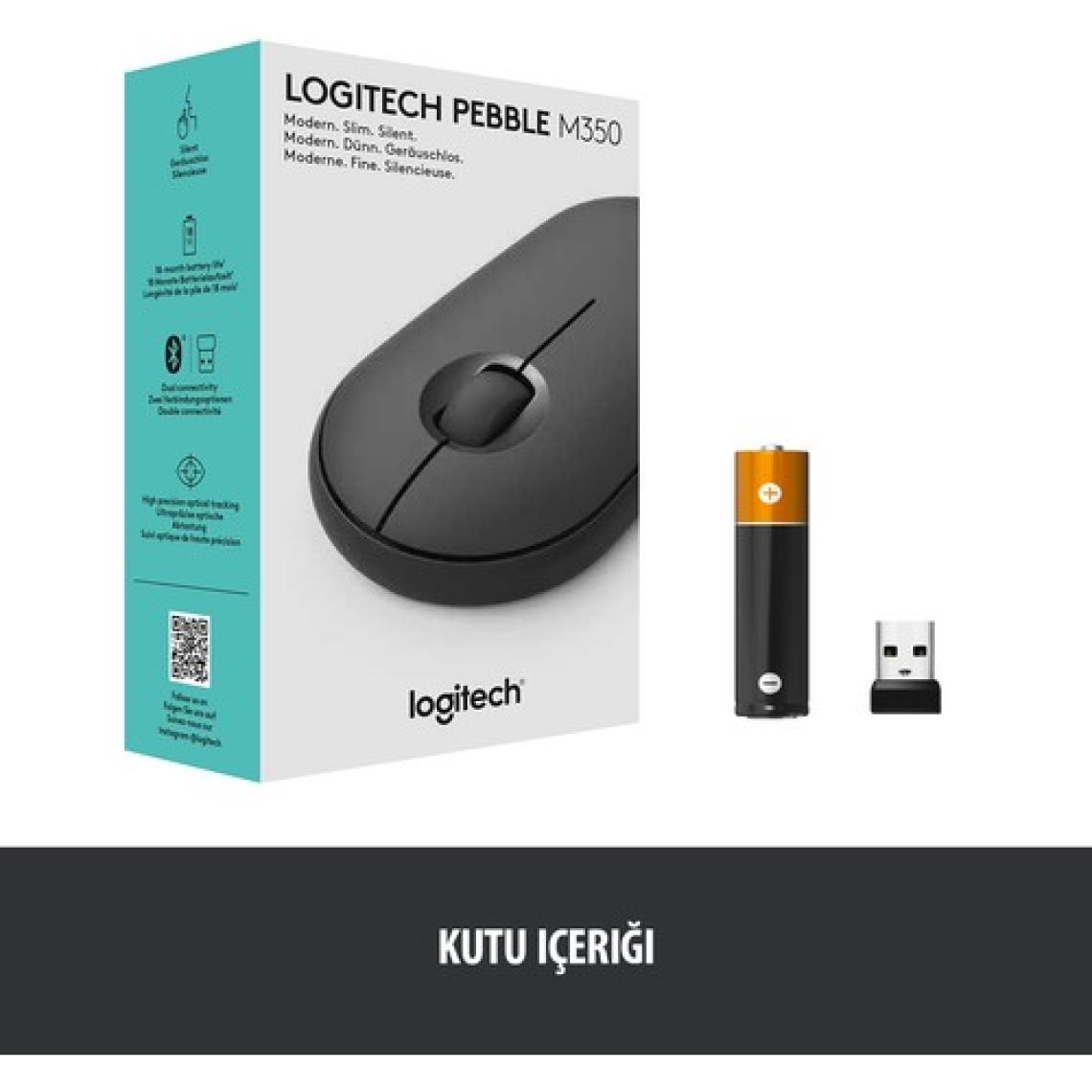 Logitech Pebble M350 910-005718 Bluetooth Optik Mouse Siyah