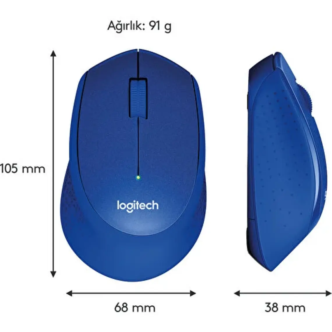 Logitech M330 Silent Plus 910-004910 Mavi Wireless Optik Mouse