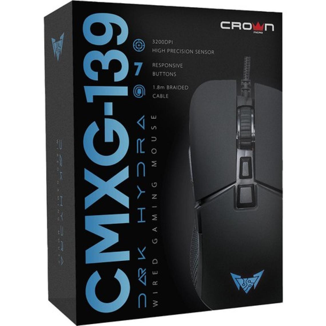 Crown Micro CMXG-139 Dark Hydra – Tpr Kaplama Gaming Oyuncu Mouse