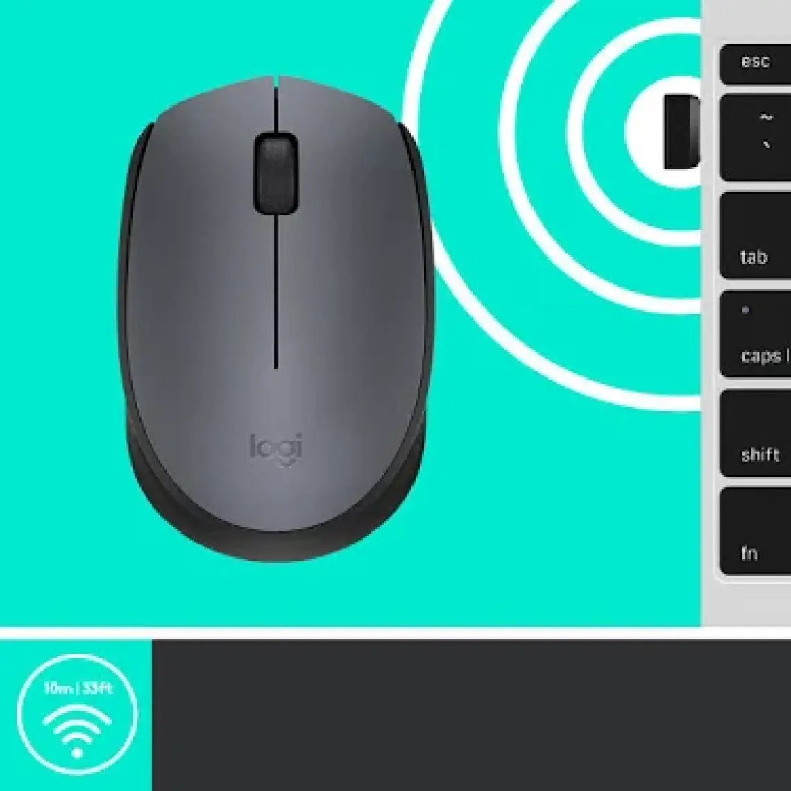 Logitech M170 USB Alıcılı Kablosuz Kompakt Mouse - Gri