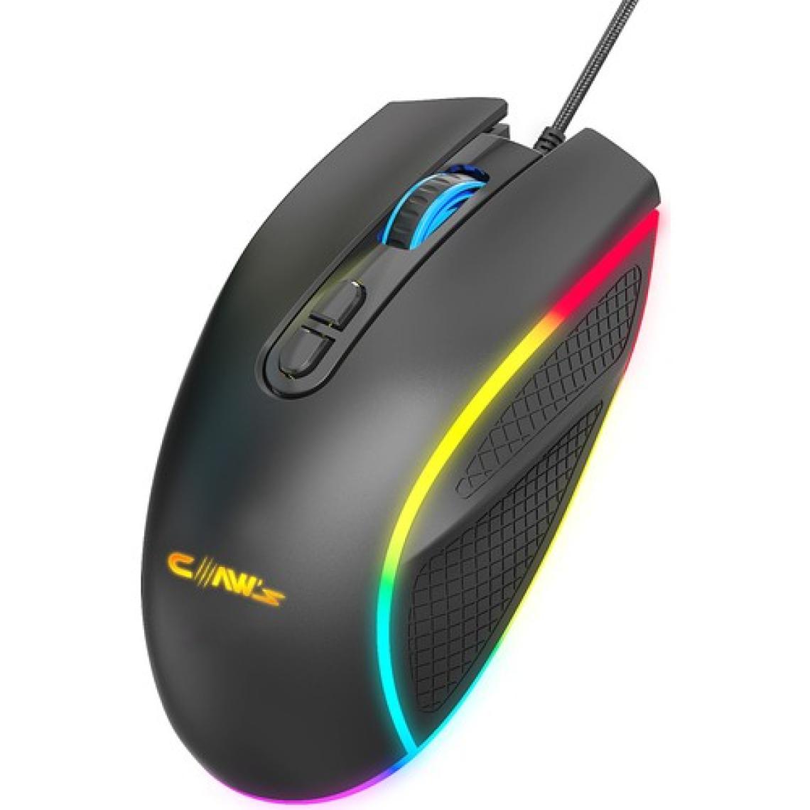 Claw's Nova V1 12800 Dpi Wide RGB Özel ABS Doku & Claw's Reflex Örgü Kablolu Ekstra Fire Butonlu Gaming Mouse - Siyah
