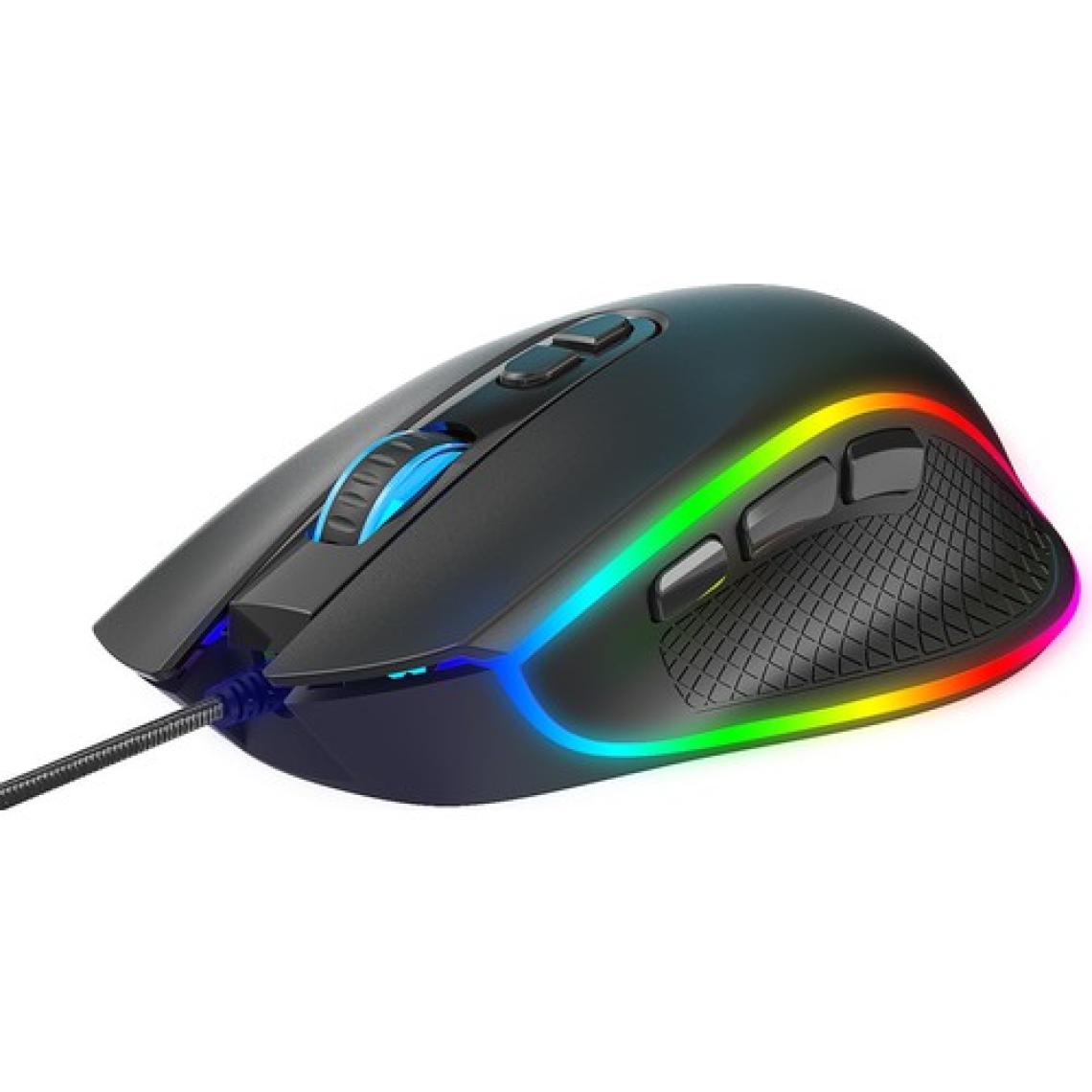 Claw's Nova V1 12800 Dpi Wide RGB Özel ABS Doku & Claw's Reflex Örgü Kablolu Ekstra Fire Butonlu Gaming Mouse - Siyah