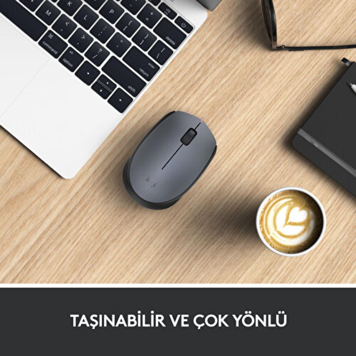 Logitech M170 USB Alıcılı Kablosuz Mouse - Gri