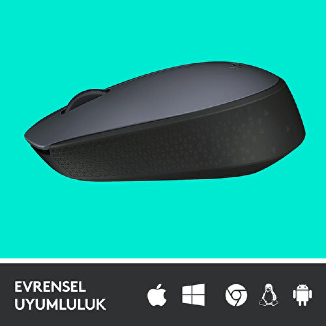 Logitech M170 USB Alıcılı Kablosuz Mouse - Gri