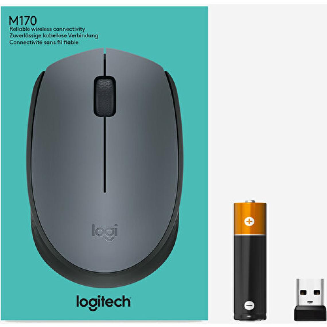 Logitech M170 USB Alıcılı Kablosuz Mouse - Gri