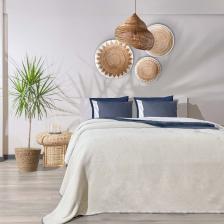 Twin Soft Pamuklu Çift Kişilik Battaniye Mavi Krem 200 X 220 5009a