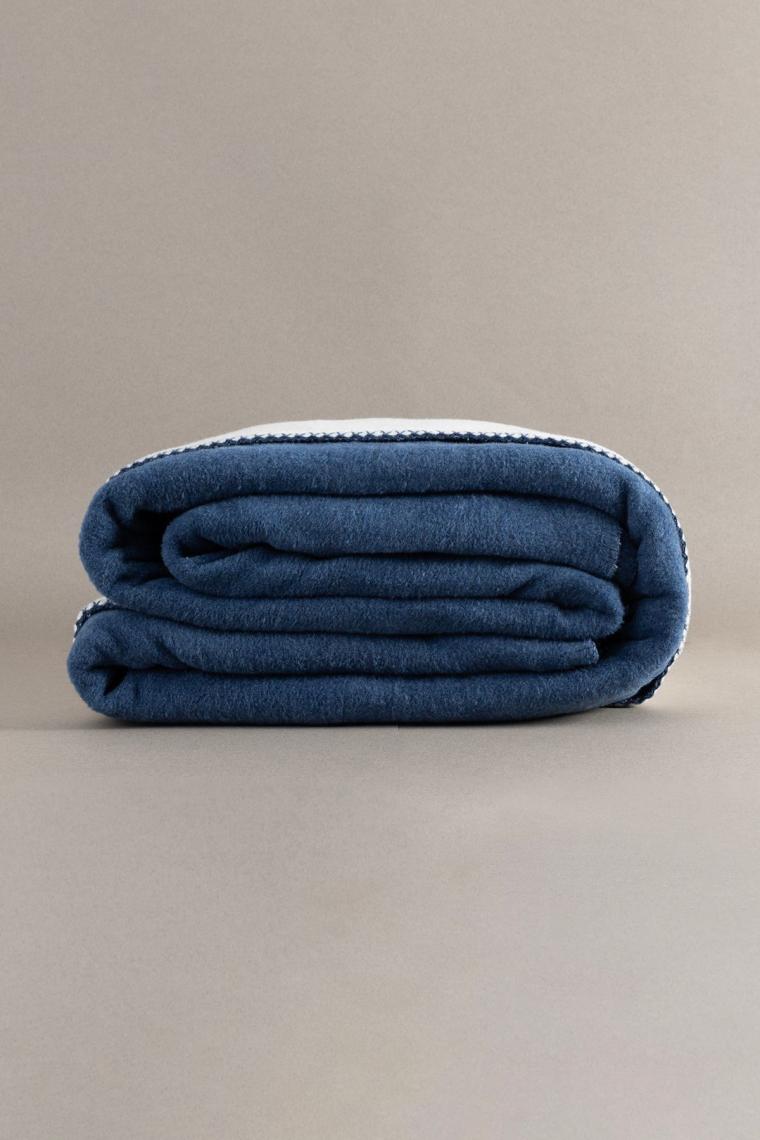 Twin Soft Pamuklu Çift Kişilik Battaniye Mavi Krem 200 X 220 5009a
