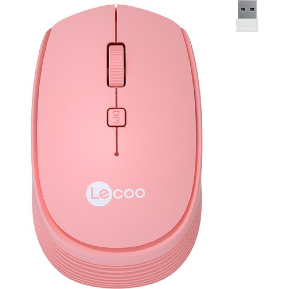 Lecoo WS202 Kablosuz 1200DPI 4 Tuşlu Optik Mouse Pembe