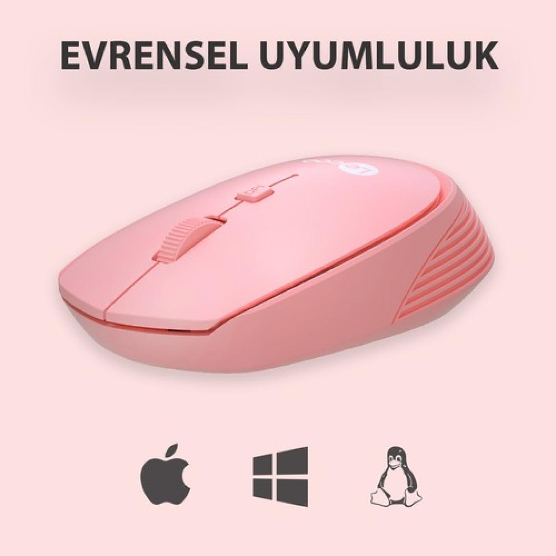 Lecoo WS202 Kablosuz 1200DPI 4 Tuşlu Optik Mouse Pembe