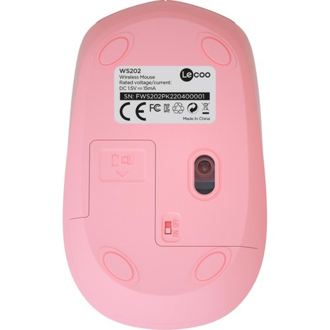 Lecoo WS202 Kablosuz 1200DPI 4 Tuşlu Optik Mouse Pembe