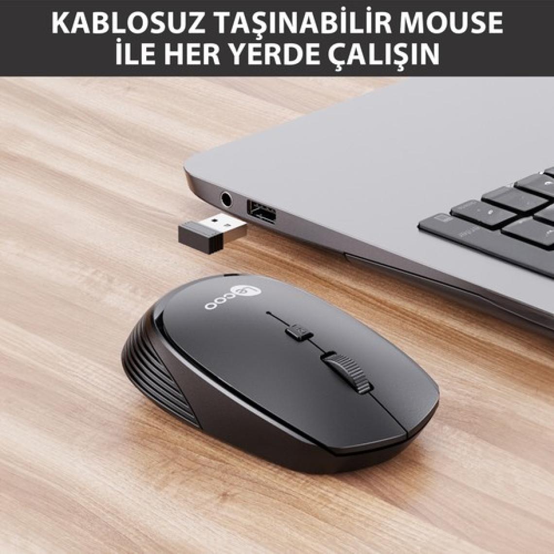 Lecoo WS202 Kablosuz 1200DPI 4 Tuşlu Optik Mouse Pembe