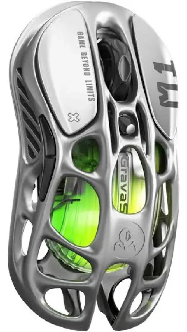 Mercury M1 Pro Kablosuz Oyun Faresi, Magnezyum Alaşımlı Mmo Oyun Faresi, 26.000 Dpı, 88G Hafif Oyuk Tasarım, 5 Programlanabilir Düğme, 5 Dinamik Lightsync Rgb Modu, Gunmetal Gri