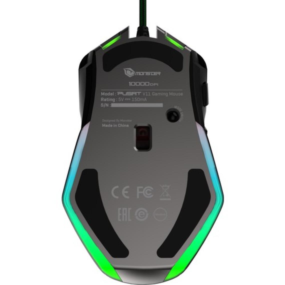 Pusat V11 10000 DPI 8 Tuşlu Kablolu RGB Oyuncu Mouse - Siyah
