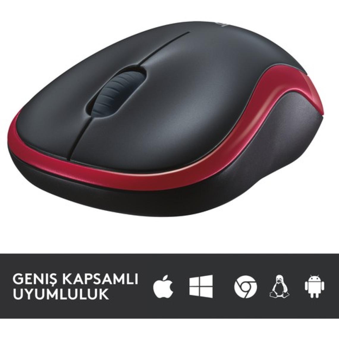 Logitech M185 Kırmızı 910-002237 Wireless Optik Mouse