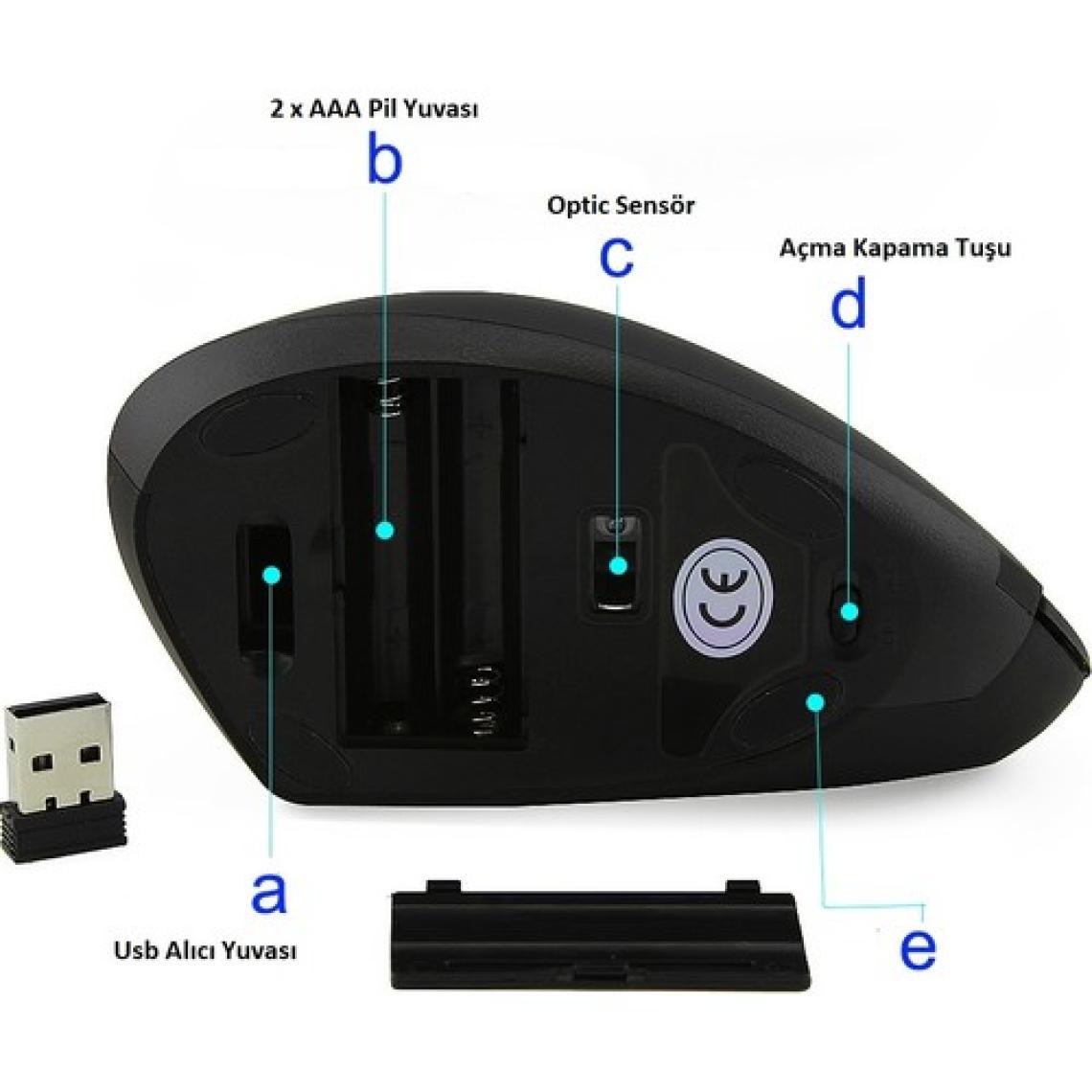 TriLine Kablosuz JSY-1 1600DPI Ergonomik Dikey Mouse