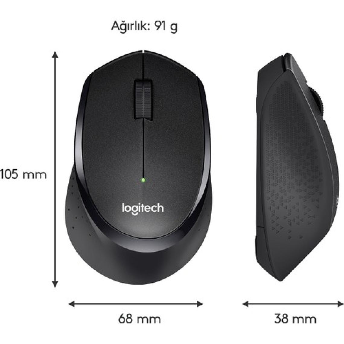 LOGITECH M330 SILENT KABLOSUZ SİYAH 910-004909