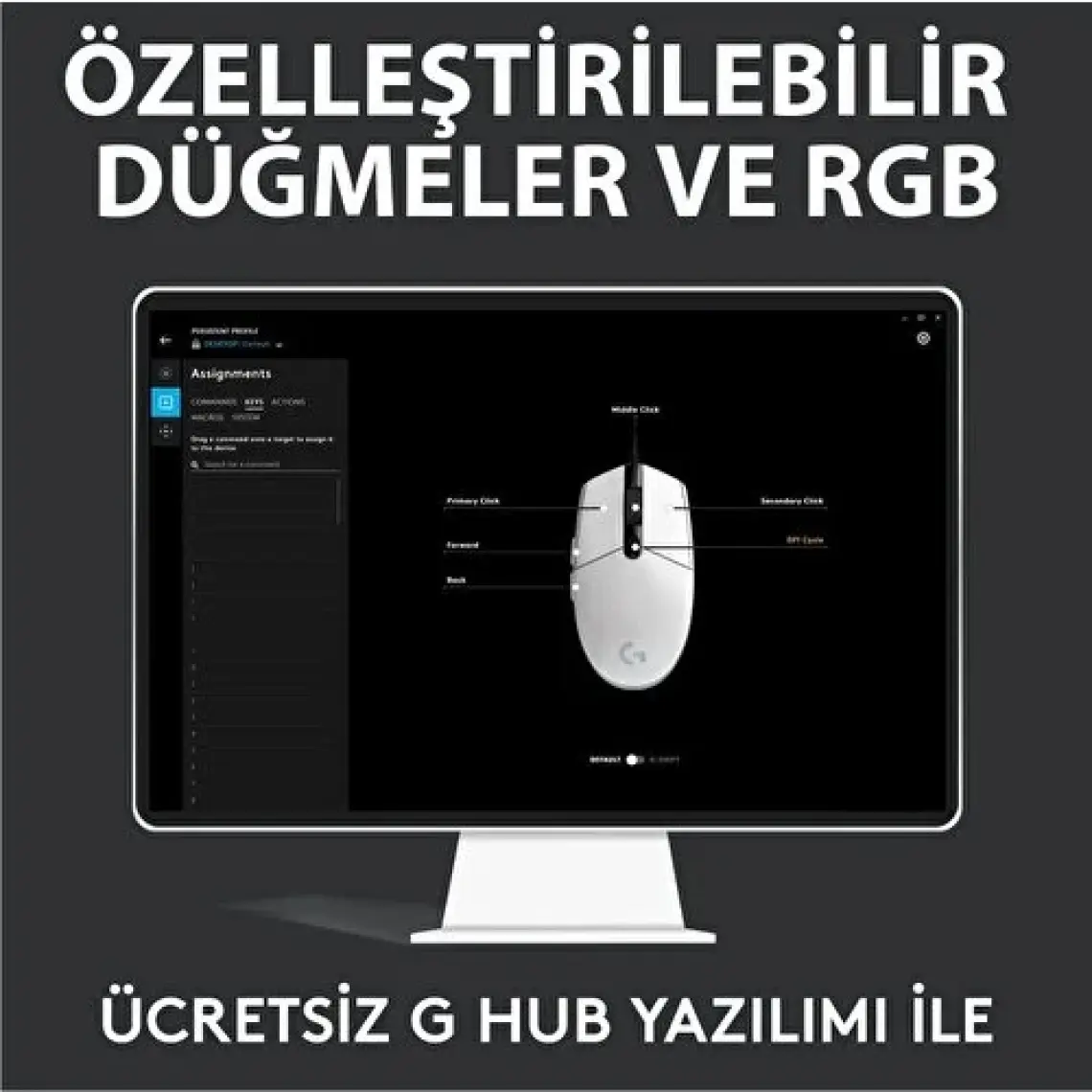 Logitech G102 Lightsync Kablolu Optik Oyuncu Mouse Beyaz