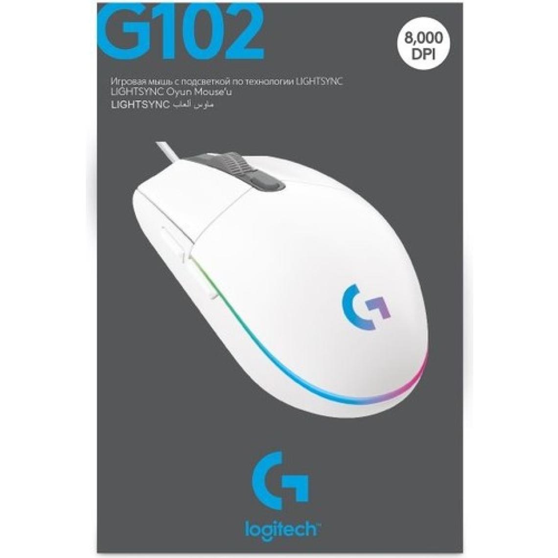 Logitech G102 Lightsync Kablolu Optik Oyuncu Mouse Beyaz