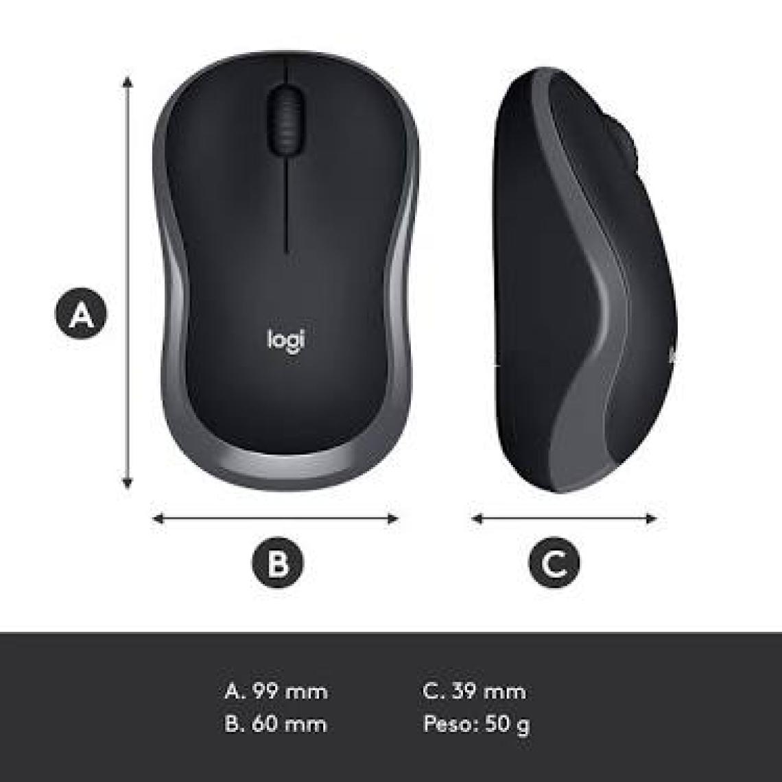 Logitech M185 USB Alıcılı Kompakt Kablosuz Mouse - Kırmızı