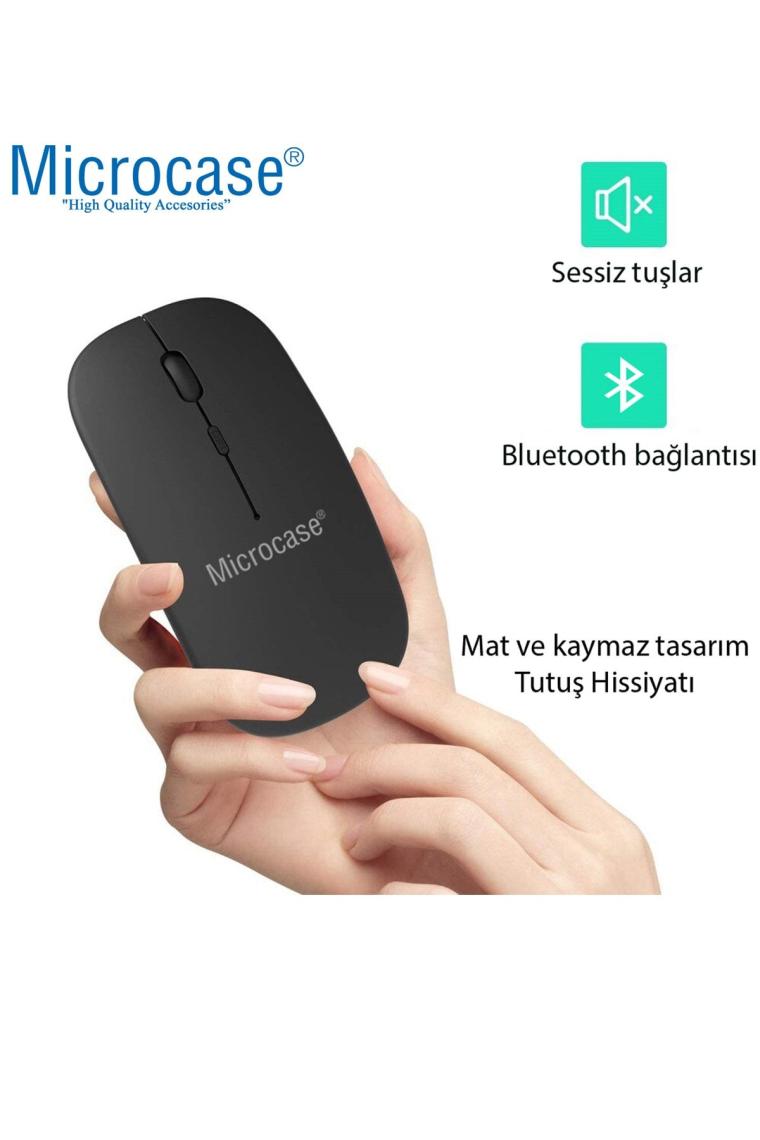 Microcase 800-1200-1600 Dpı Bluetooth Kablosuz Mouse - AL2722 Siyah