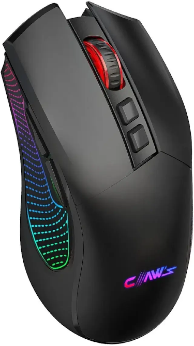 Claw's Crossfire Air V1 Kablosuz 10000 Dpi Pixart PMW3325 Sensör Makro Yazılımlı Chromatic RGB Kablosuz Gaming Mouse - Siyah (2.4 GHz Kablosuz + BT5.1 + Type-C ile Kullanım Desteği)