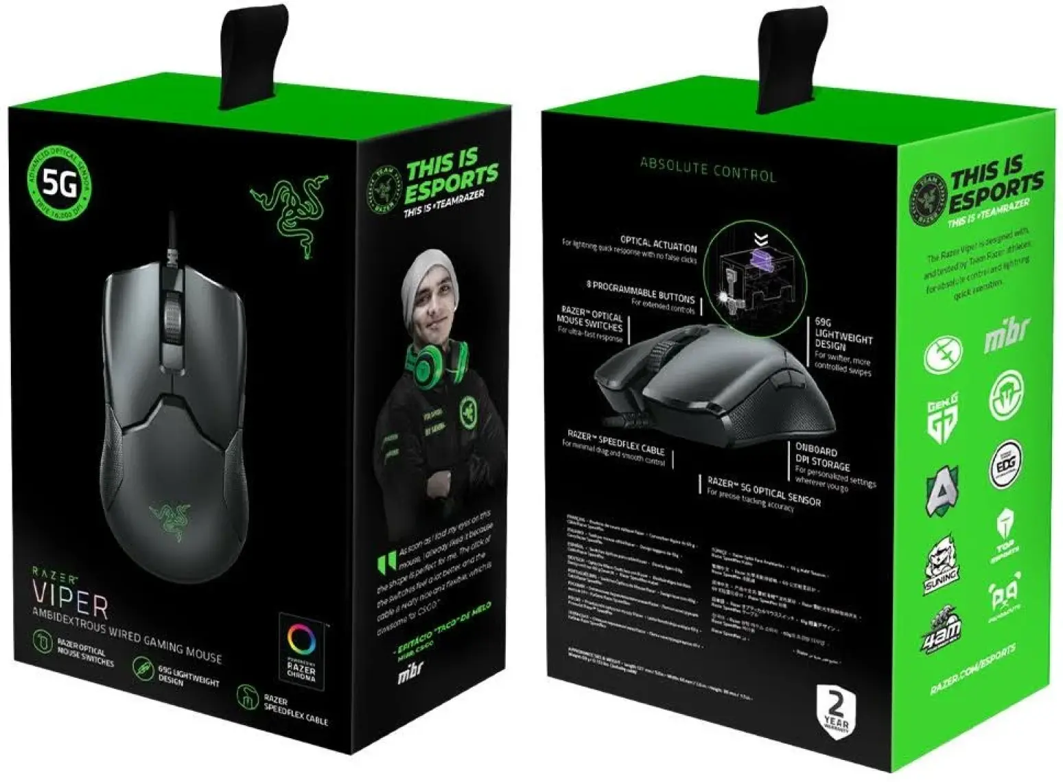 Razer Viper 16.000 Dpı Kablolu Siyah Oyuncu Mouse RZ01-02550100-R3M1