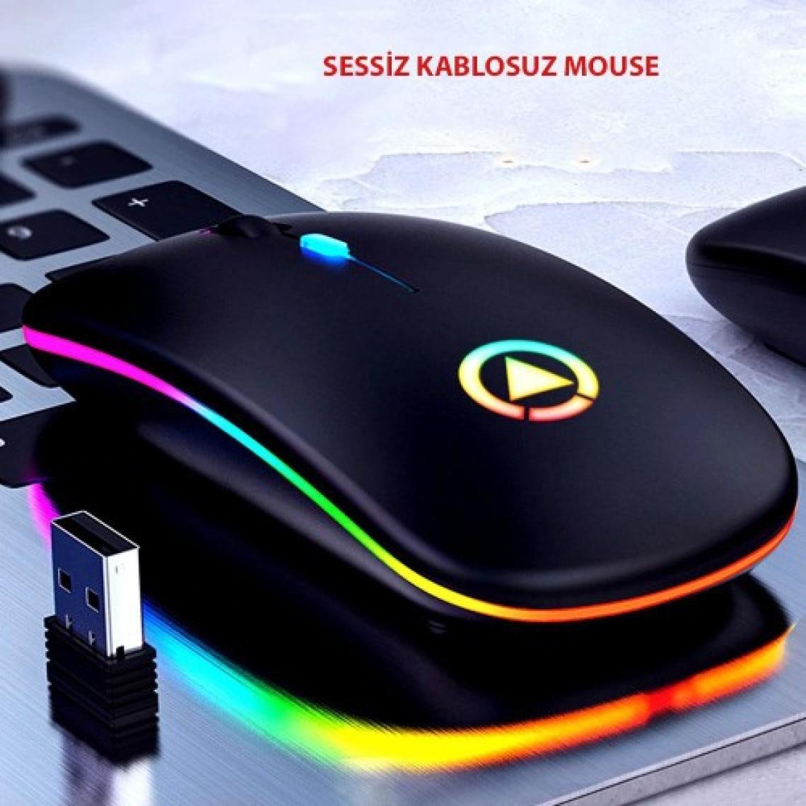 Dailytech Şarj Edilebilir Kablosuz LED Işıklı Sessiz Optik Mouse